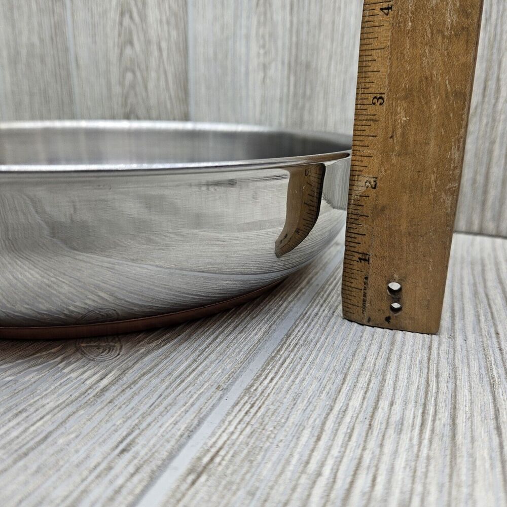 Revere Ware 10in Polished Ellipse Copper Disk Sauté Skillet Frying Pan SM 03k - Picture 10 of 10